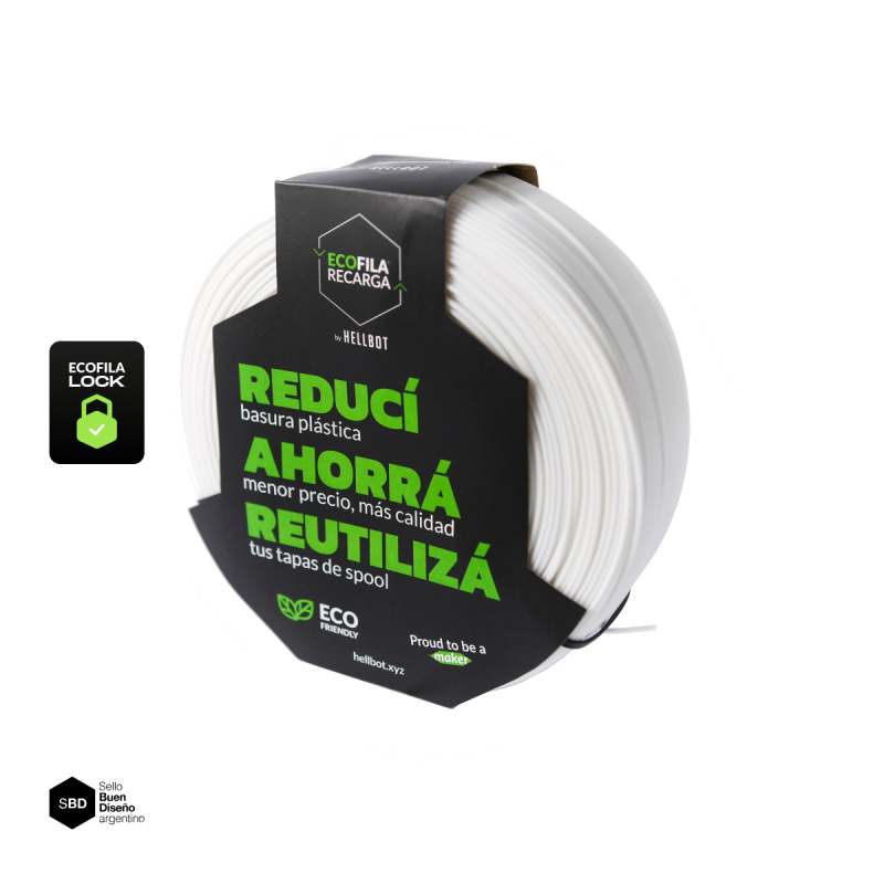 Filamento Hellbot ECOFILA RECARGA PLA 1,75mm 1kg LOCK